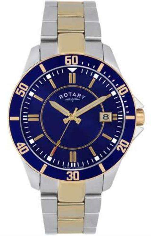 NEW ROTARY HAVANA DIVER STYLE 2TONE BRACELET WATCH